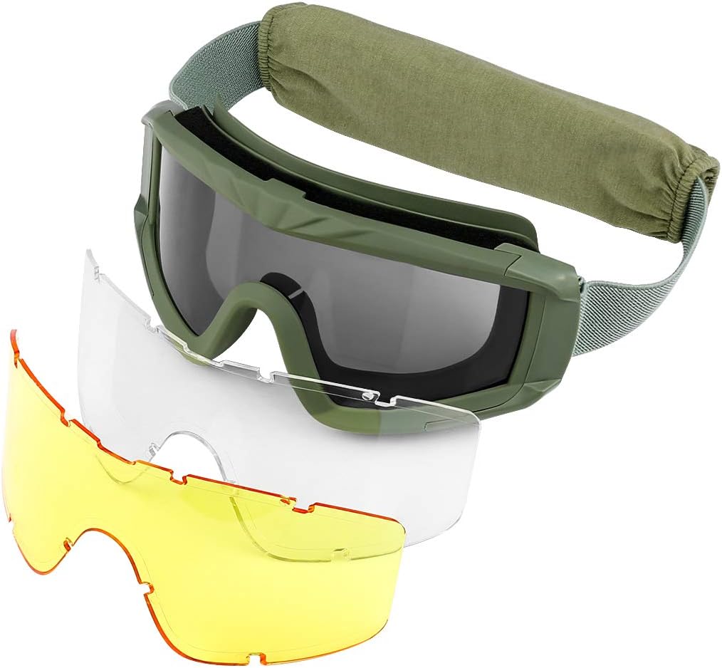 xaegistac Airsoft Goggles Tactical Safety Goggles Anti Fog Glasses Hunting Cycling