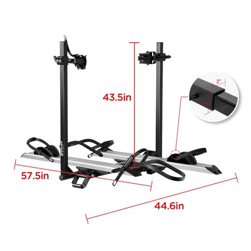 Young Electric Aluminum Hitch Mounted Bike Carrier 200 LBS Capacity for Standard Bikes and Ebikes, Fit Cars SUV Truck Trailer and RV