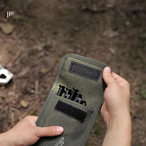 DraCra 2 Pack Tent Stakes Bag Camping Spikes Pegs Storage Organizer Sleeve Holder Protector Pouch Pocket for 8''-12'' Steel Nails Stake Ground Anchors Hammer Tents Camp Canopy Outdoor Hiking