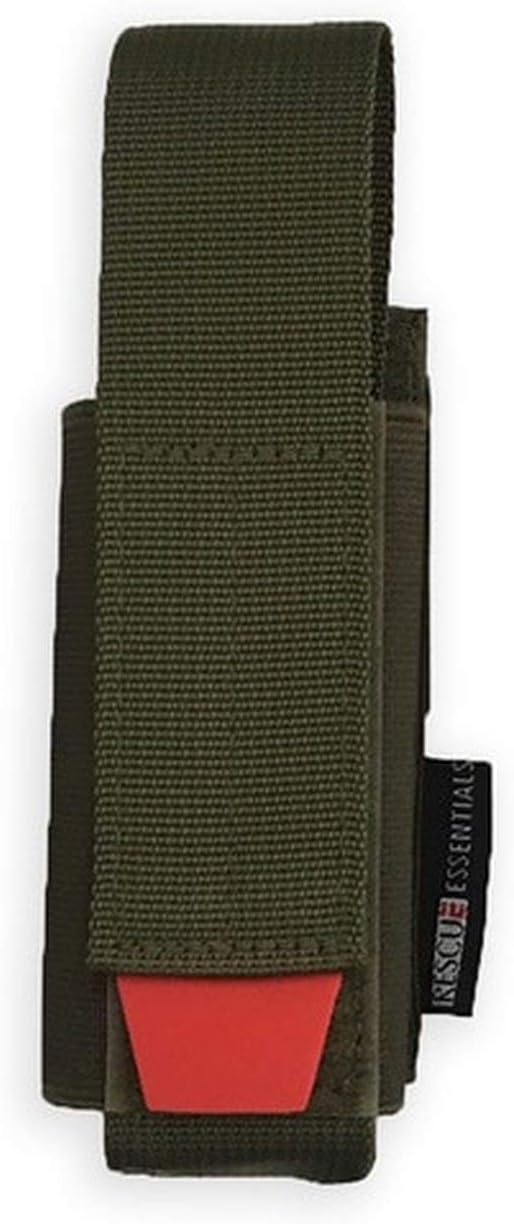 Rescue Essentials Universal Tourniquet Holder with Tab, Velcro Closure, Elastic Sides, Molle Attachment and an Adjustable Strap to Fit All Windlass Tourniquets.