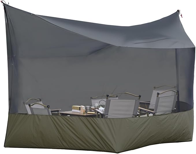 Camping Tarp Mosquito Net, Hammock Screen House Camping Lightweight Bugnet for Tarp 360 Degree Protection for Camping Patio Backyard Hiking Backpacking, OD Green