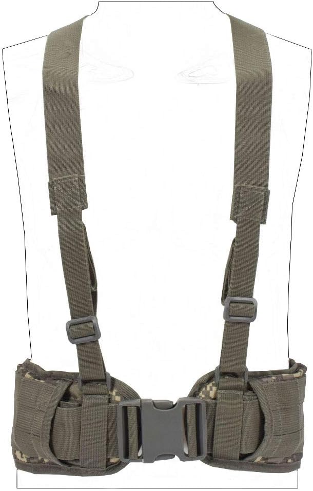 SINAIRSOFT Tactical Waist Belt with X-Shaped Suspenders Free Straps Airsoft Combat Padded Molle Belt