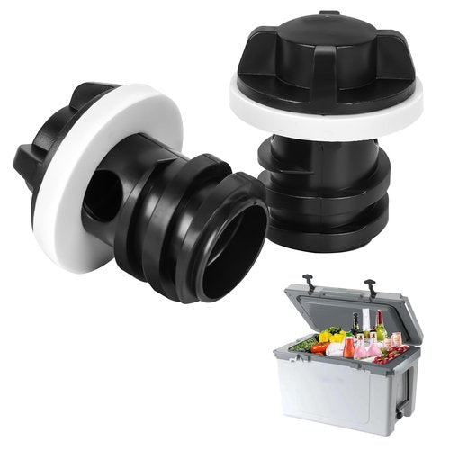 Qbonway Cooler Drain Plug, 2 Pack Cooler Plug Replacement Parts Accessories Leak-Proof Drain Plugs Compatible with Yeti Roadie, Tundra, RTIC, Tank Coolers(Black)