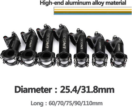 FOMTOR 25.4 stem 60mm 90mm 110mm 35 Degree Bike Handlebar Stem Riser MTB Stem for Mountain Bike Road Bike BMX MTB