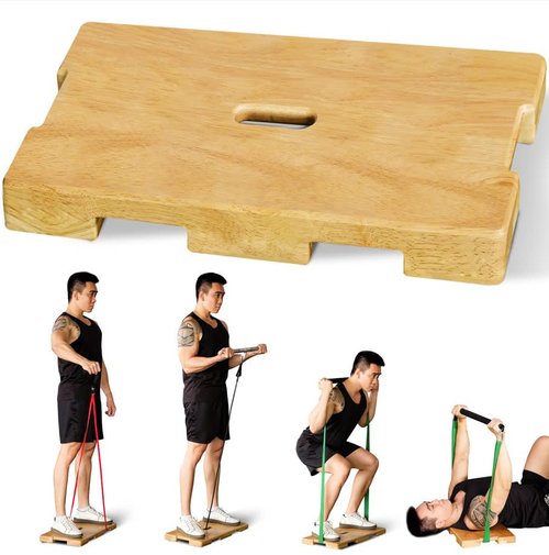 SIEUSALEVN Wood Fitness Board, Exercise Platform, Natural Color, 24"L x 12.5"W x 1.6"H, Adult
