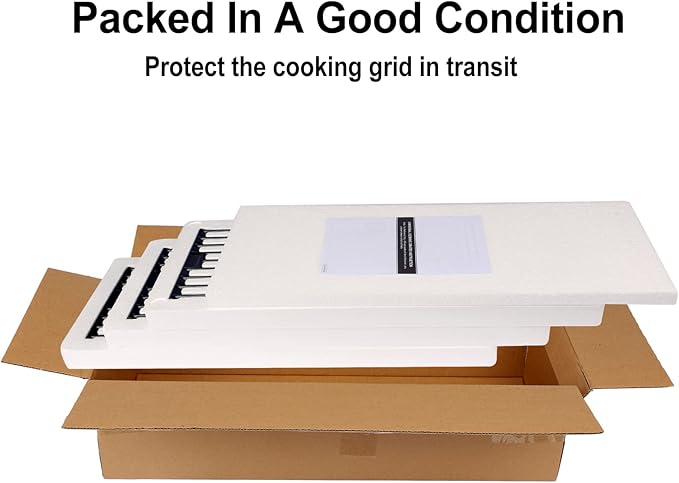 Hisencn Porcelain Cast Iron Cooking Grates for Char-Griller Duo 5050, 3001, 5650, 3008, 3030, 3725, 4000, 2121, King Griller 3008 5252, 19.75'' Grill Grates for Char Griller 5050 Replacement Parts