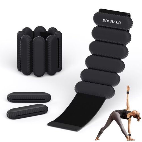 DOOHALO Ankle Weights Wrist Weights for Women Adjustable Arm Leg Weights for Women Weighted Wristbands for Walking Pilates Yoga, Aerobics 2 Pieces in Set 1lb Each