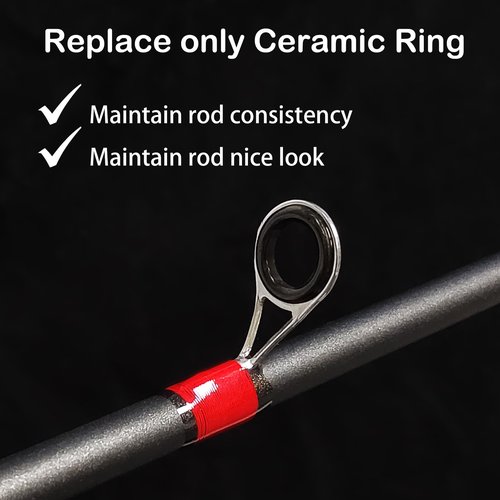 Aventik Fishing Rod Tip Repair Kit Complete with Ceramic Guide Ring,Glue, Tweezers, Eyelet Replacements for Fishing Pole Repair Kit (Ceramic Ring Kit)