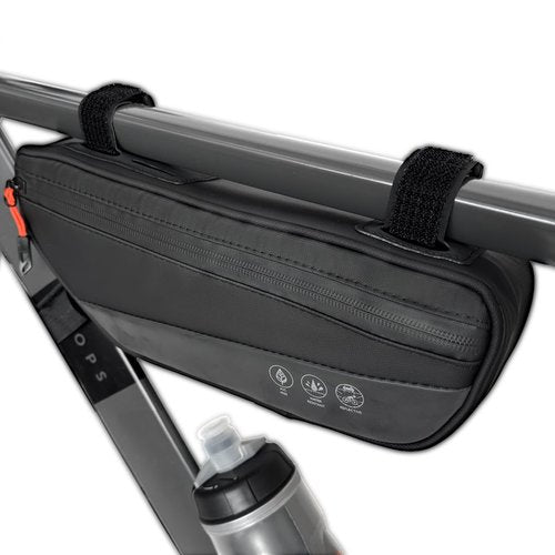 Danuosie Bike Frame Bag, Water-resistant Bicycle Triangle Bag, Reflective Under Tube Storage Pouch with Side Pocket for Road Mountain Cycling Accessories