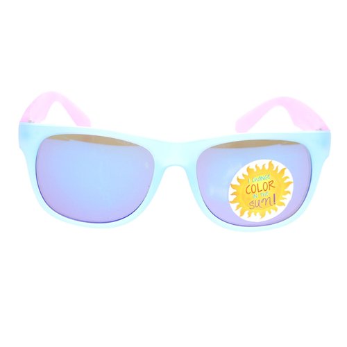 Photochromic Color Changing Frame Matte Sport Horn Rim Sunglasses ([2-Pack] Blue & Peach)