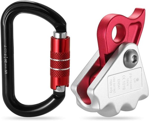 Lixada Rope Grab with 24KN Quick Lock Rock Climbing Fall Protection Safety Clip Outward Bound Training Protection Rescue Lanyard Grab
