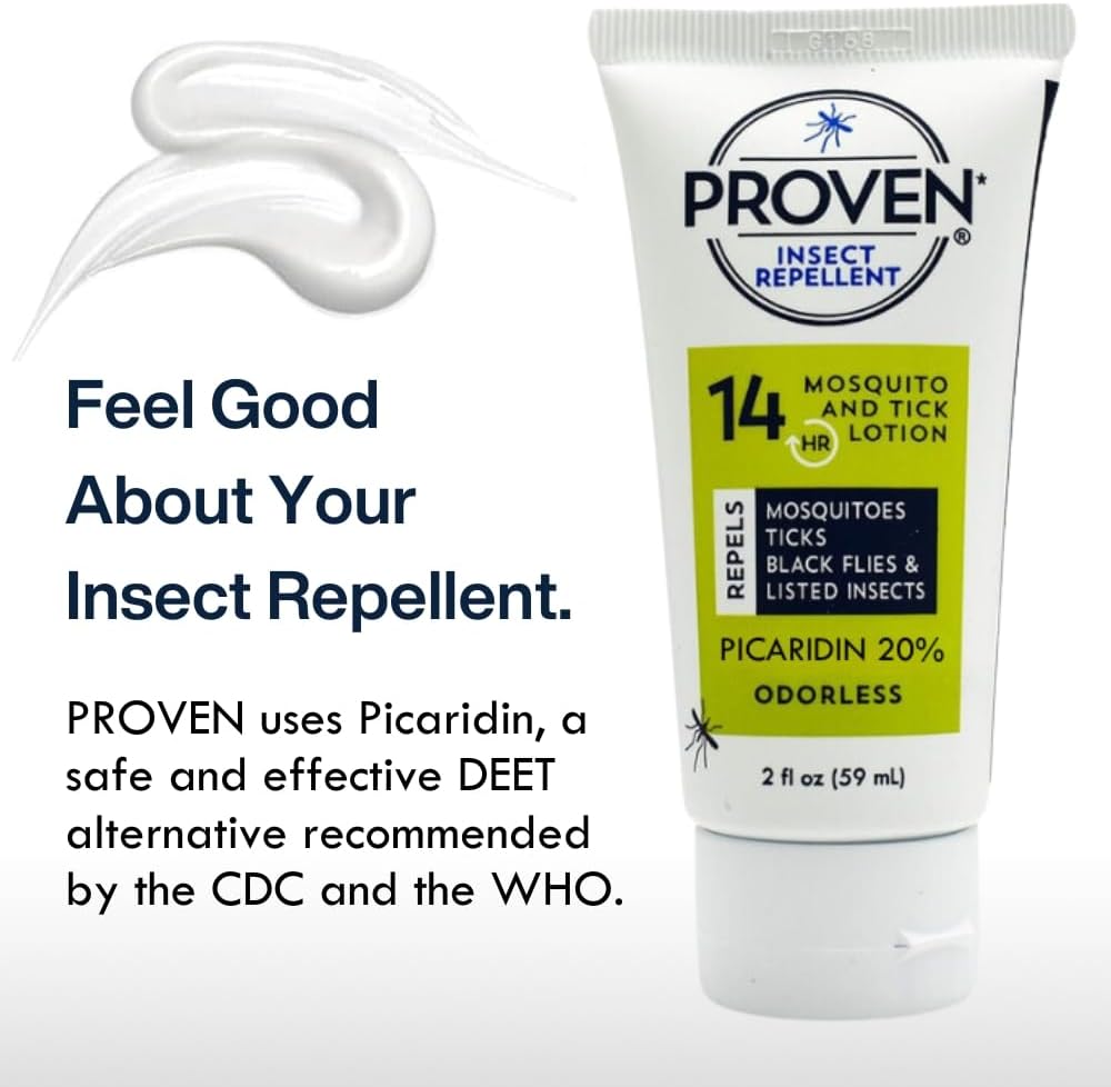 Proven Insect Repellent Lotion, Keep Mosquitoes, Ticks and Flies Off, DEET Alternative Repellent, Up to 14-Hour Protection, Great for Outdoor Camping and Hiking, 6 Ounce, Odorless Lotion