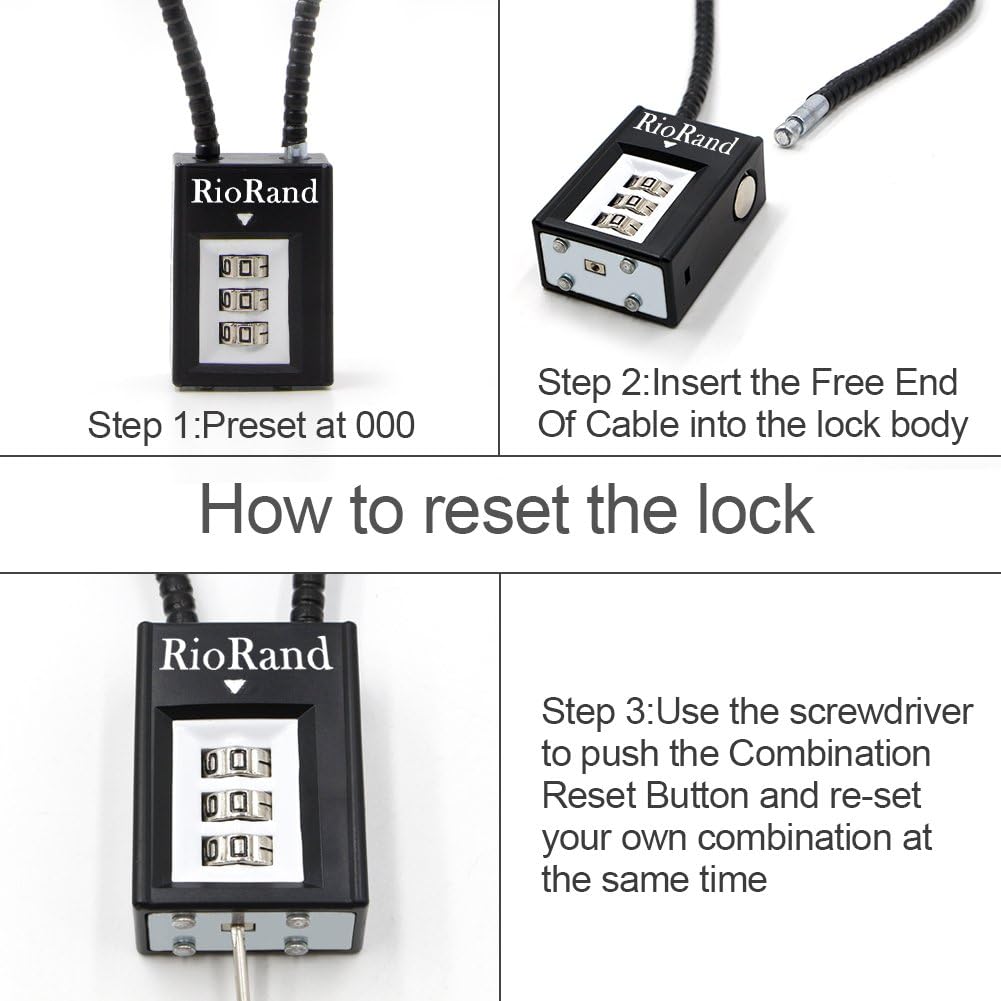 RioRand Trigger Lock 3 Digit Combination 15 Inch Gun Cable Lock