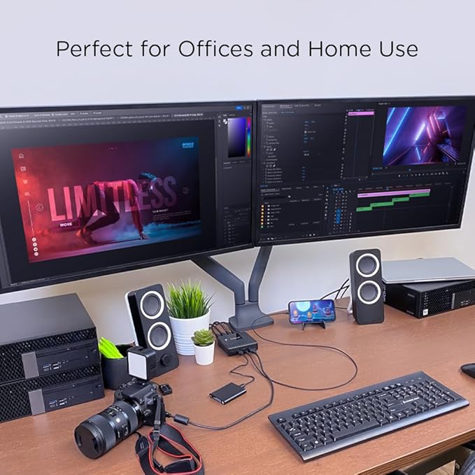IOGEAR 4x4 USB 3.0 Peripheral Sharing Switch - Share 4 USB Devices Between 4 Computers - LED Indicators - Cables & Remote Included - PC - MAC - Printer - Scanner - Mouse/Keyboard and More - GUS434