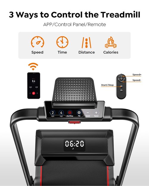 Acezoe Walking Pad Treadmill with Incline, 2 in 1 Folding Treadmills for Home Small Office, 300lbs Portable Compact Under Desk Treadmill with LED Display and Apps