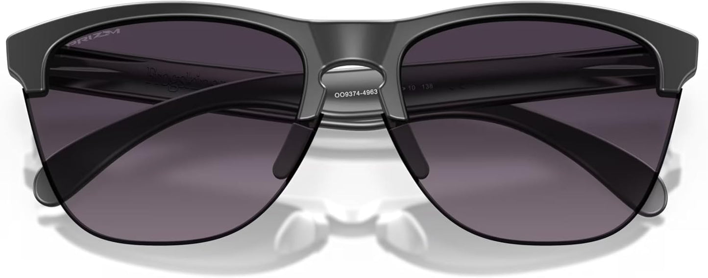 Oakley Frogskins Lite Sunglasses Matte Black with Prizm Grey Gradient Lens 63mm