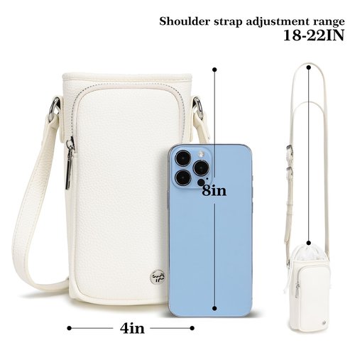 INICAT Leather Water Bottle Holder with Strap Water Bottle Carrier Bag for 32oz Tumbler Insulated(White)