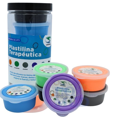 EQMED Therapeutic Hand Exercise Putty Set, 6 Resistance Levels, Non-Toxic Silicone for Hand Therapy, Stress Relief