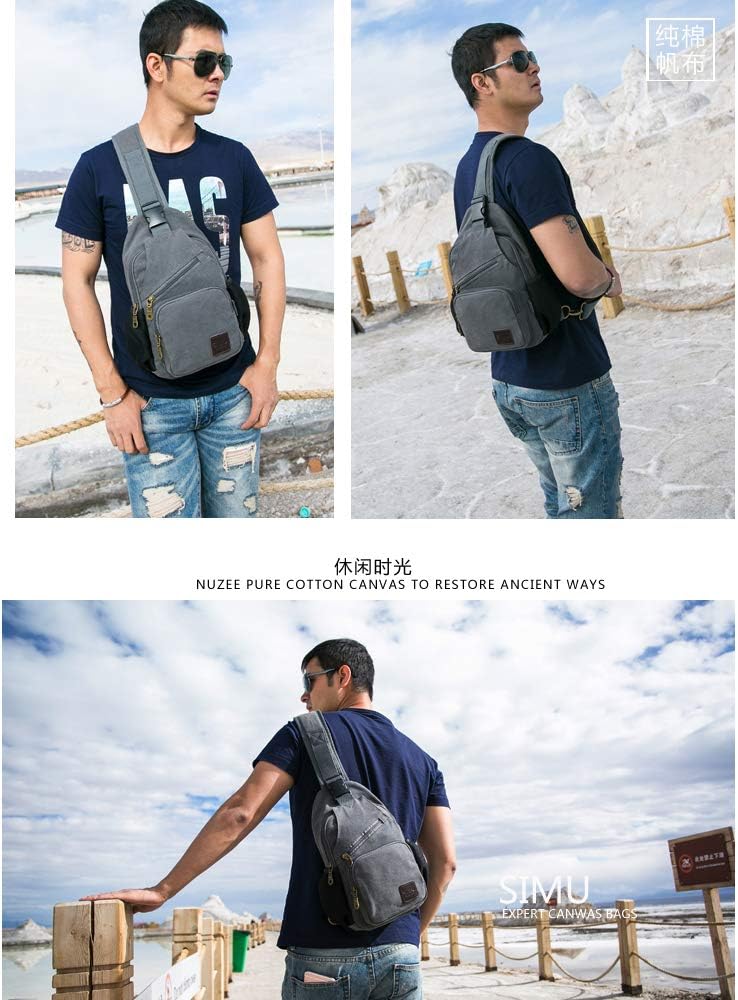 Sling Bag Pack Canvas Shoulder Sling Backpack Small Crossbody Chest Bag for ipad mini