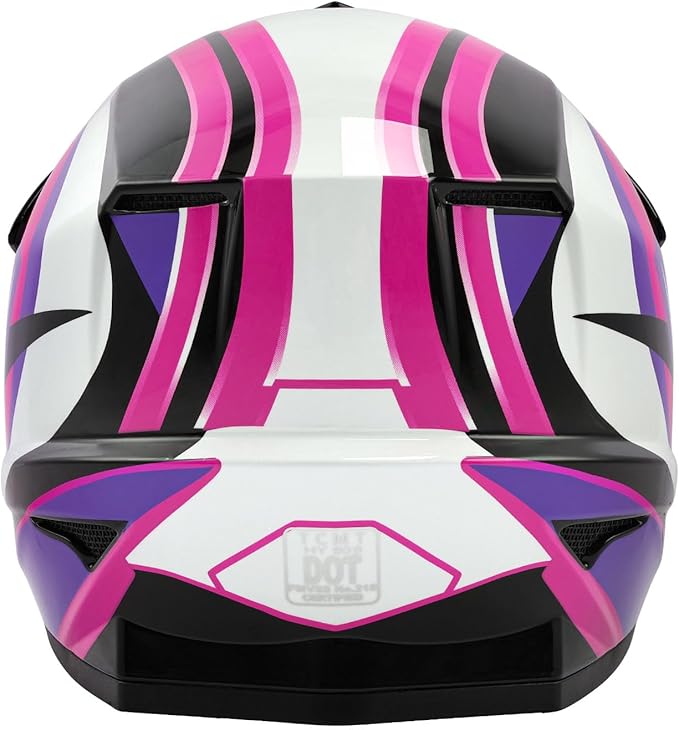 TCT-MOTORPARTS DOT Youth Kids Motocross ATV Full Face Helmets for Offroad Street Dirt Bike Go-Kart BMX MX Rose Red X-Large