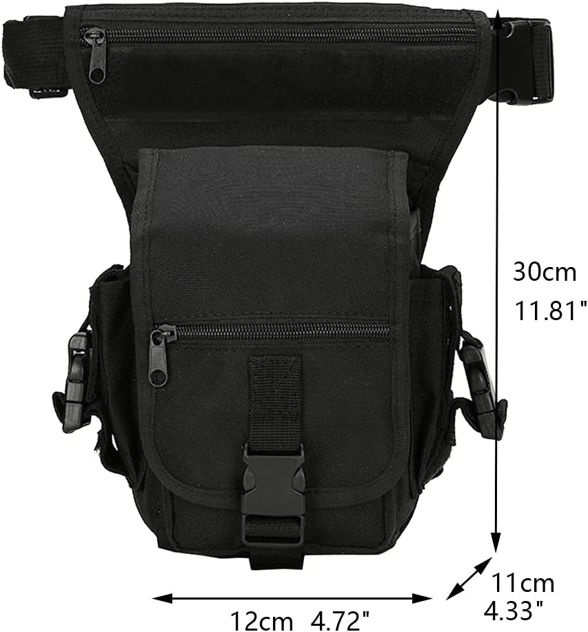 Nylon Drop Leg Bag Hiking Waist Pack for Men Women Tactical Motorcycle Bike Cycling Riding Travel Outdoor Sports Fanny Pouch