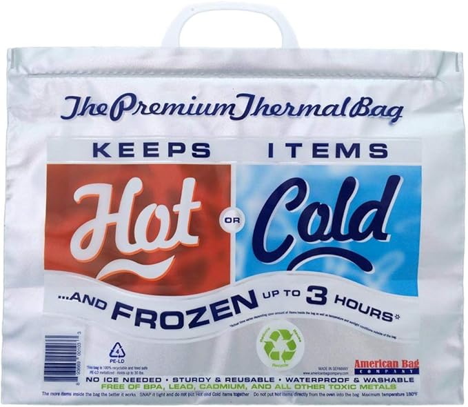 | Insulated Thermal Cooler, Lunch Size, Red & Blue