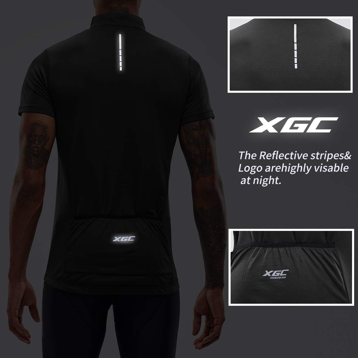 XGC Men's Short/Long Sleeve Cycling Jersey Bike Jerseys Cycle Biking Shirt with Quick Dry Breathable Fabric