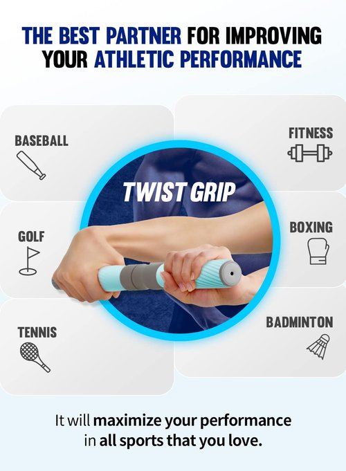 GD Twist Grip Adjustable Resistance Bar for Wrist Strength, Relieves Tendonitis Pain & Improve Grip Strength, Forearm Strength Trainer, Hand Exerciser Bars, Wrist and Elbow Strengthener