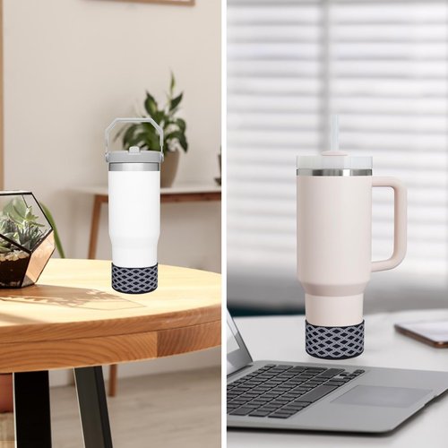 VirgoCCY Protective Silicone Boot for Stanley Tumbler 12-40oz, Diamond Pattern Design, Hydro Flask, Owala, Yeti, Simple Modern, Iron Flask Tumbler Accessories,Anti Slip Bottom Cover Bumper, Black