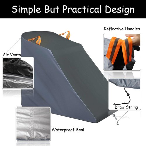 King Mills 420D Treadmill Cover Waterproof Outdoor or Indoor Storage, Ideal as Elliptical Cover and Outdoor Treadmill Cover with 2 Reflective Handles for Running Machine,Unfold