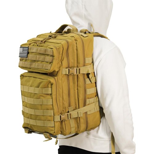 NWT XPEDITION Tactical Backpack, Stronger Military Laptop Backpack for Work, Molle Bag for Weekender Travel Hiking Camping Khaki