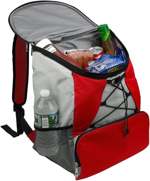 GigaTent Fully Insulated Interior Cooler Backpack 600D Adjustable Padded Shoulder Straps Bungee Cord Leakproof Water Resistant Cooler Extra Storage 2 Mesh Side Pockets for Lunch Picnic Hiking Camping