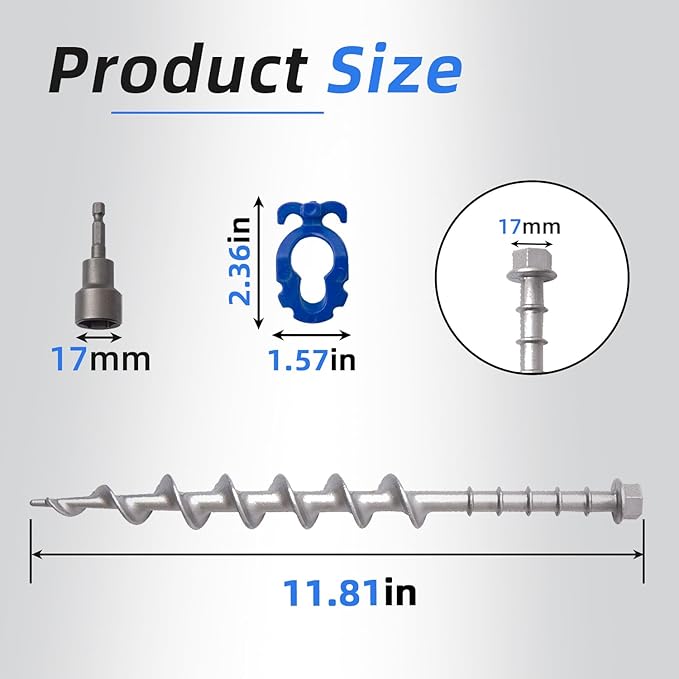 Homeon Wheels Camping Ground Anchors Aluminum Screw Heavy Duty Metal Non-Rust Cast Tent Anchors for Securing Animals, Tent, Canopies, Sheds, Swing Sets, Car Ports, Trampoline (18 Pack)