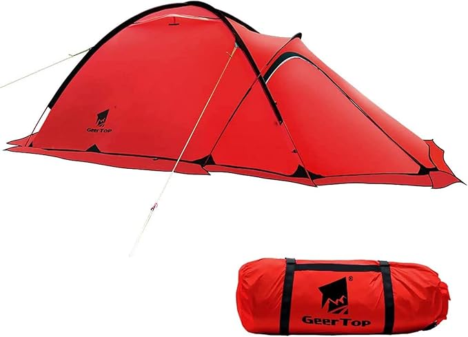 Geertop Portable 2 Person 4 Season Tent Waterproof Backpacking Tent Double Layer All Weather for Camping Hiking Travel Climbing Mountaineering - Easy Set Up
