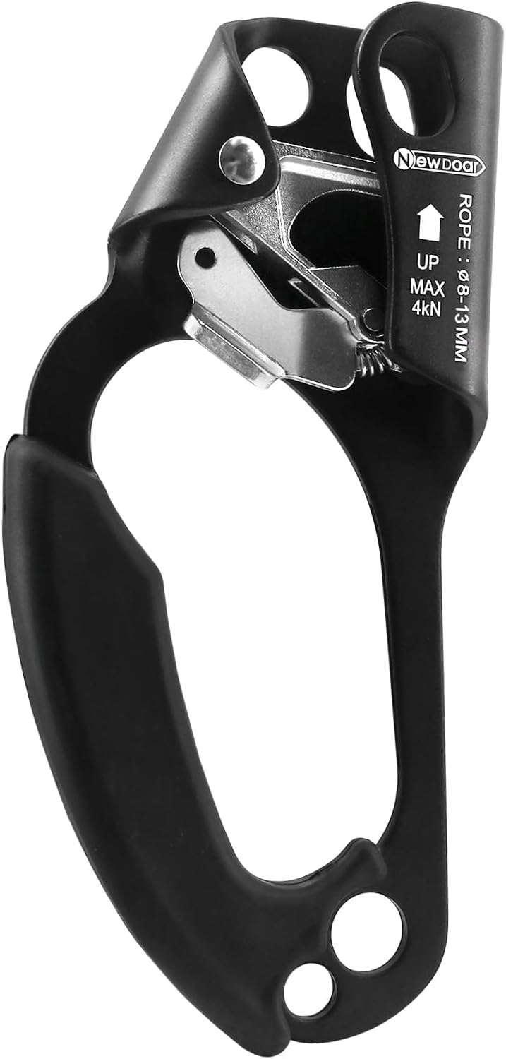 NewDoar UIAA & CE Certified Hand Ascender Rock Climbing Tree Arborist Rappelling Gear Equipment Rope Clamp for 8~13MM Rope