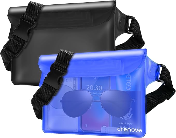 Waterproof Bag for Beach, Sandproof Fanny Packs for Women, Waterproof Pouch for Phone Passport Purse, Floating Dry Bags for Cruise Travel Water Park Boating Fishing Diving Surfing Kayaking Accessories