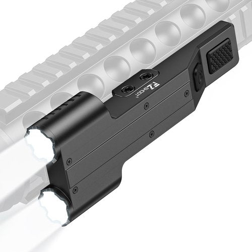 EZshoot 2000 Lumen Dual LED Rifle Light with USB Rechargeable, Rifle Flashlight Compatible with Picatinny Rail, Rechargeable Tactical Flashlight for Rifle with Strobe Mode