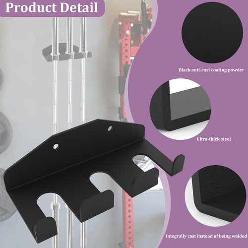 KSWLOR Barbell Storage Rack, Vertical Hanging Barbell Rack, Heavy Duty Wall Mounted Barbell Holder, Olympic Wall Mount Barbell Holder Space Saving Bar Holder Suitable for Garage, Gym, Home Fitness