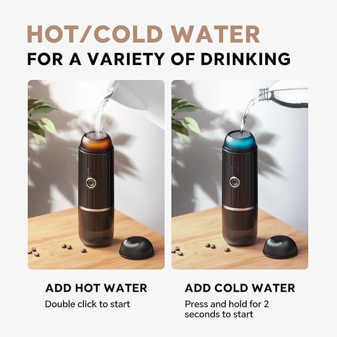 Portable Espresso Machine with 3-4 Min Self-heating, 12V Rechargeable Electric Coffee Machine Compatible with NS Capsules and Ground Coffee for Car Camping Travelling, Green