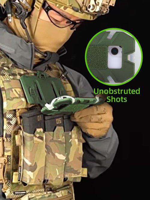 YHKEMA Tactical Plate Carrier Vest Attachments, Chest Phone Board Carrier Foldable Navigation Board for Outdoor Paintball Airsoft Hunting Game, Universal Chest Mount for Screen Size 4.7"-6.7" (Green)