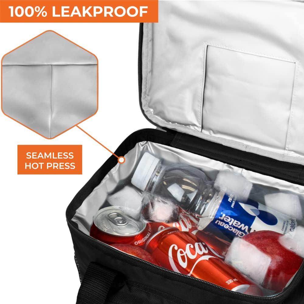 OPUX Soft Cooler Bag, Insulated Collapsible Lunch Cooler Bag for Men Work Camping Beach Travel, Portable Soft Sided Leakproof Waterproof Large Lunch Bag Box with Shoulder Strap 18 Cans, Heather Navy