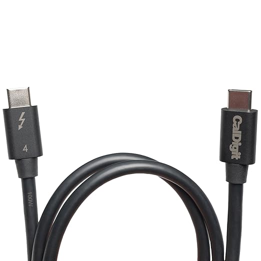 CalDigit Thunderbolt 4 Cable - 40Gbps 100W Power Delivery, Compatible with Thunderbolt 3 & USB Type C, MacBook Pro, iMac, iPhone 15 Max, Black (2 Meter 6.56 Feet, Active Thunderbolt 4 / USB 4 Cable)