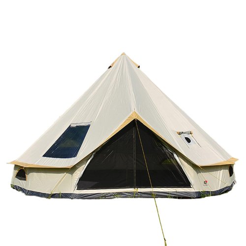 SECTORWING Glamping Bell Tent with Top Stove Jack for All Year Living, 300D Oxford Waterproof Yurt Tents House for Camping Glamping,Parties,Outdoor Events (Off White, 5M/16.4ft| 6Person)