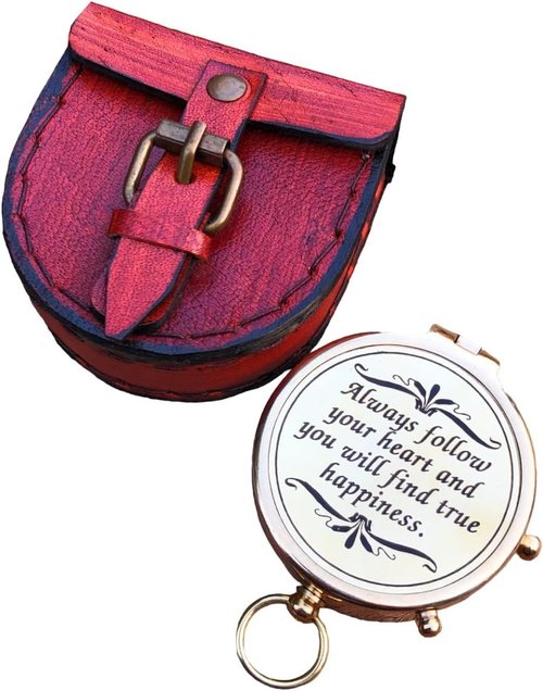 Brass Compass Always Follow Your Heart/Personalize Gift/Directional Magnetic Compass/Pocket Compass for Camping, Best Easter, to My Man, Husband, Boyfriend, Fiance