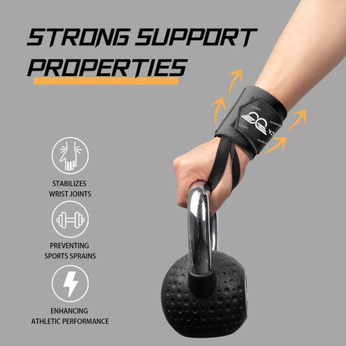 Wrist Wrap for Weightlifting 18 Inch Wrist Wraps Workout support, Wrist Wraps with Thumb Loop and Left/Right Tabs, Wrist Brace for Wrist Support and Protection, Men and Women (1Pair)