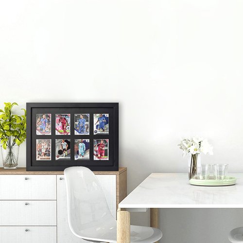 Wall Memorabilia Display Cabinet - Baseball, Sports & Trading Card Stand, Holds 8 Cards, Suitable for Football, Basketball & Hockey