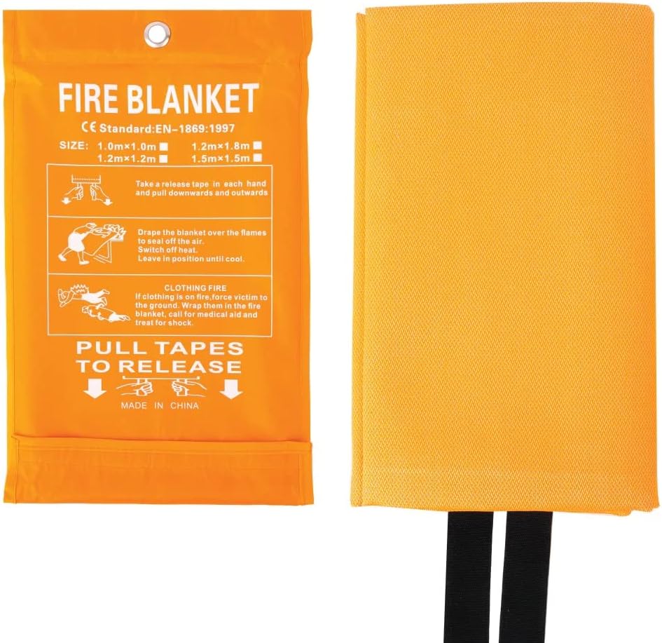 Parcil Safety PD-452 Emergency Fire Blanket (Pack of 2) Car Emergency Kit Fire Extinguisher for Home & Kitchen, Woven Fiberglass Household Essentials, Chemical Free, No Mess, Large