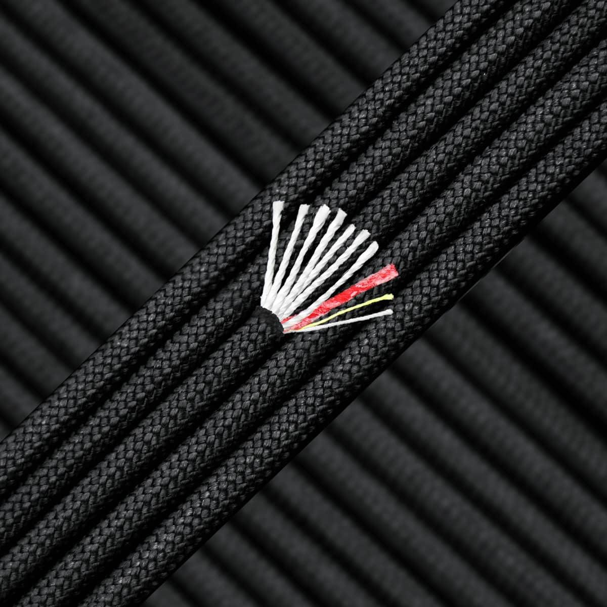 PSKOOK Survival Paracord Parachute Fire Cord Survival Ropes Red Tinder Cord PE Fishing Line Cotton Thread 7 Strands Outdoor 20, 25, 100 Feet