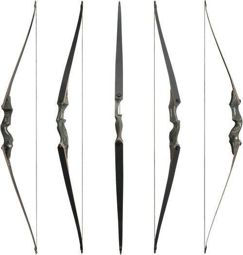 Black Hunter Archery Takedown Bow Longbow American Longbow Adult Right Hand Hunting Wood Bow 60",30-60lbs Target Practice