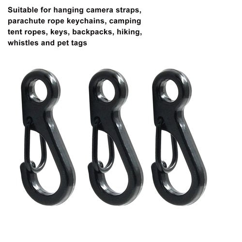 Coufce 12 Pcs Mini Carabiner Clip Black, Metal Tiny Carabiner Paracord Hanging Clips for Backpacks, Camera Straps, Flashlights, Key Chains, Essential Outdoor Camping Accessories